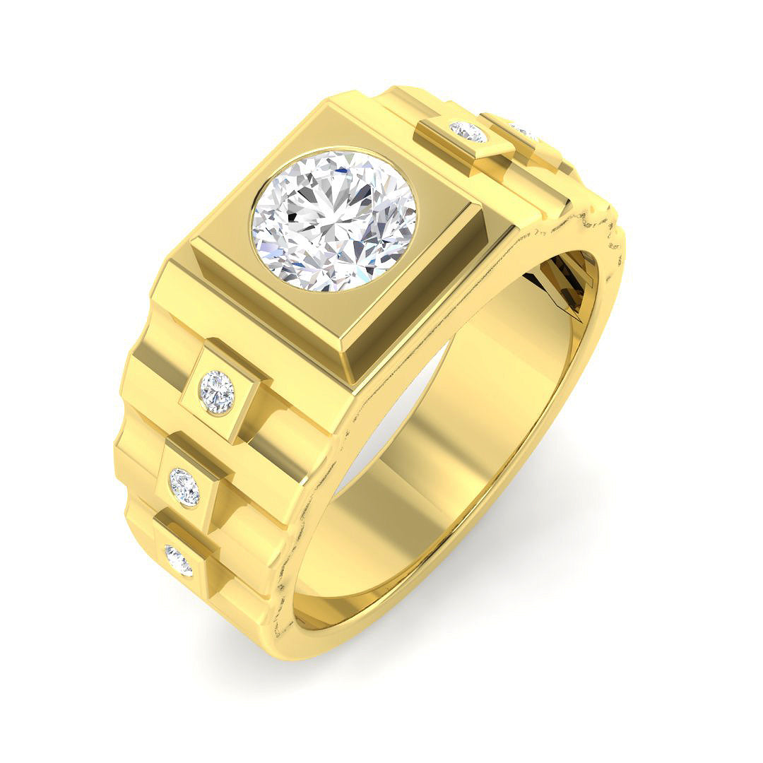 9ct Yellow Gold 1.13ct D VS2 Laboratory Grown CVD Ring