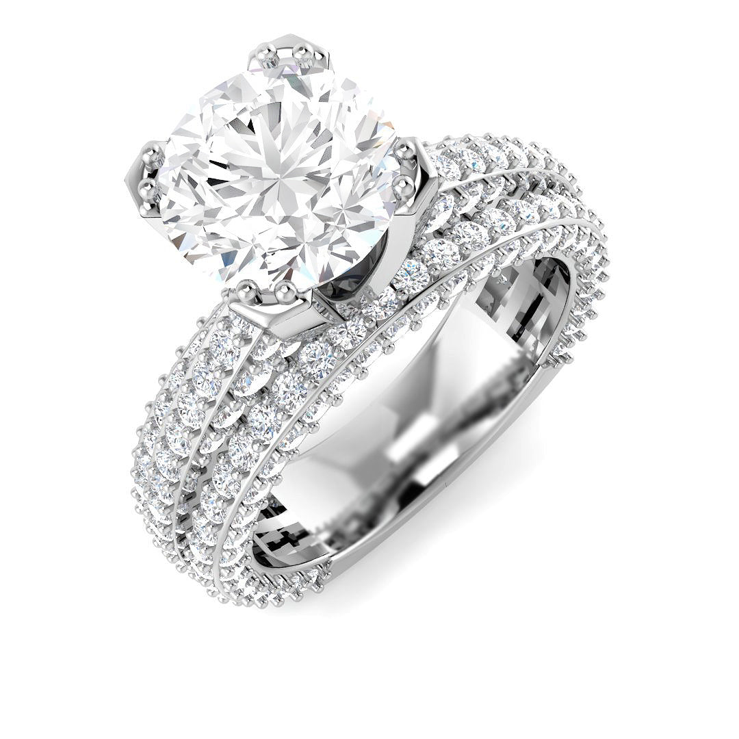 9ct White Gold 3.92ct E VS1 Laboratory Grown CVD Ring