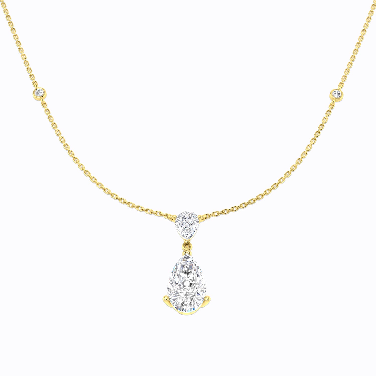 9ct Yellow Gold 4.00ct Laboratory Grown CVD Necklace