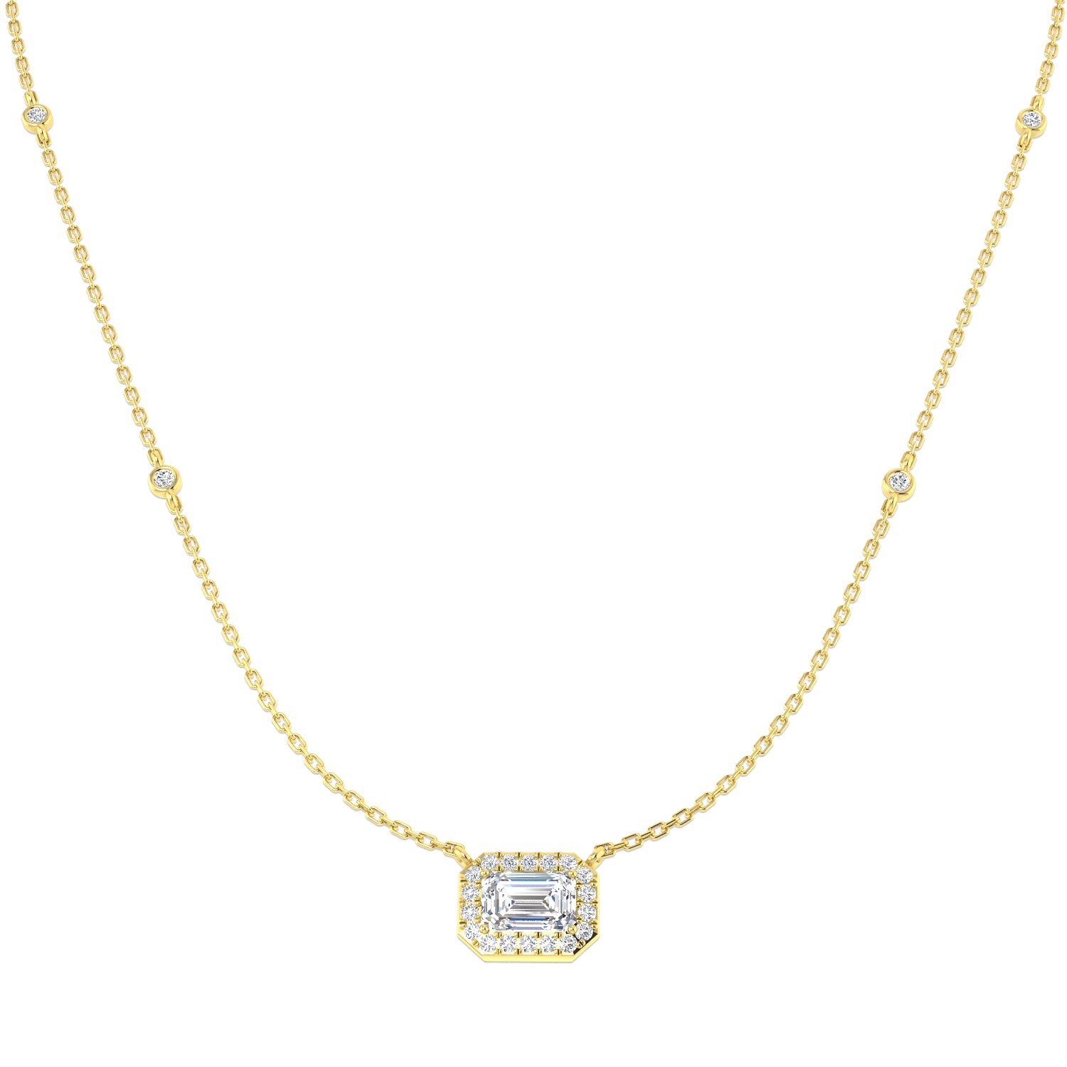 9ct Yellow Gold 1.37ct D VS1 Laboratory Grown CVD Necklace