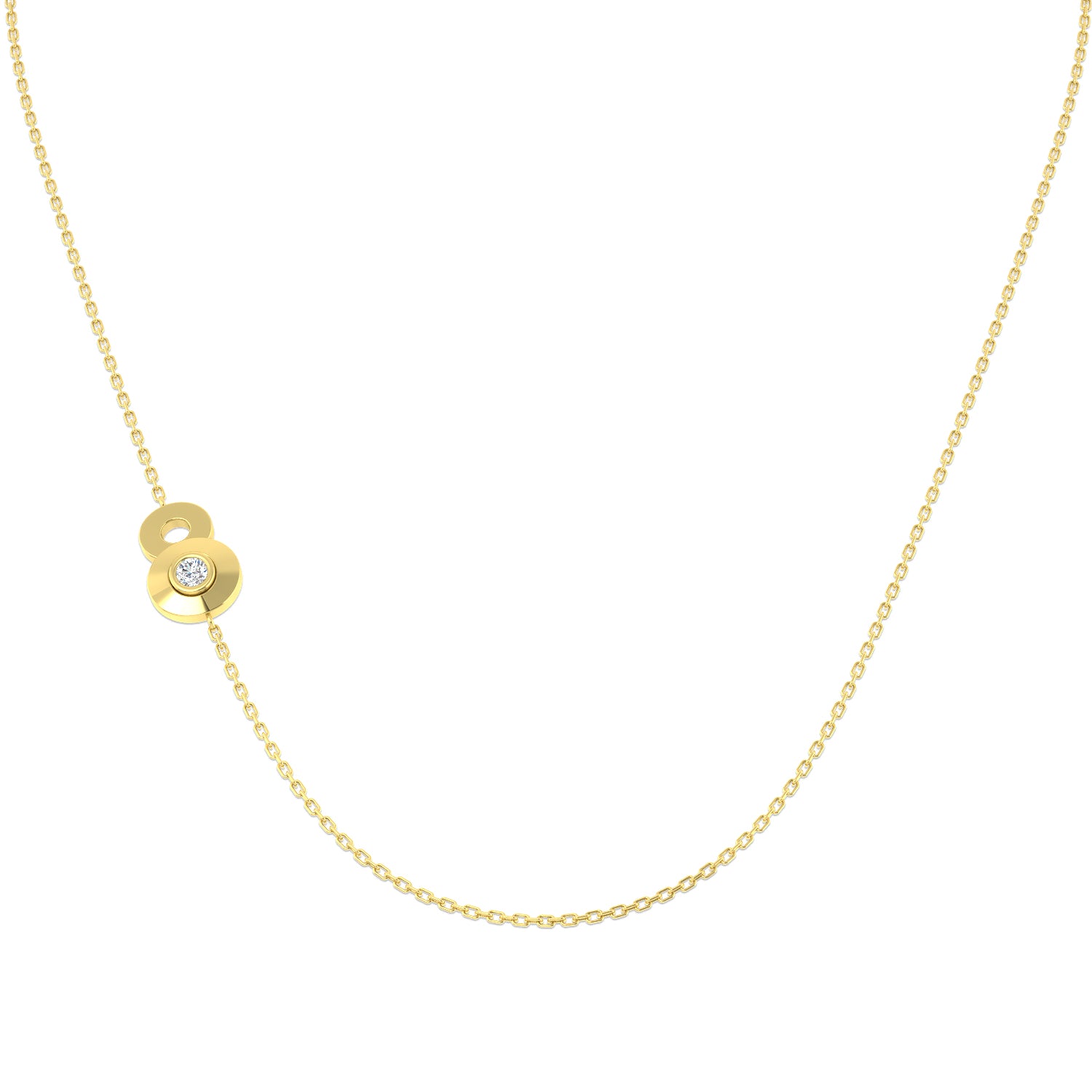 9ct Yellow Gold 0.07ct Laboratory Grown CVD Necklace