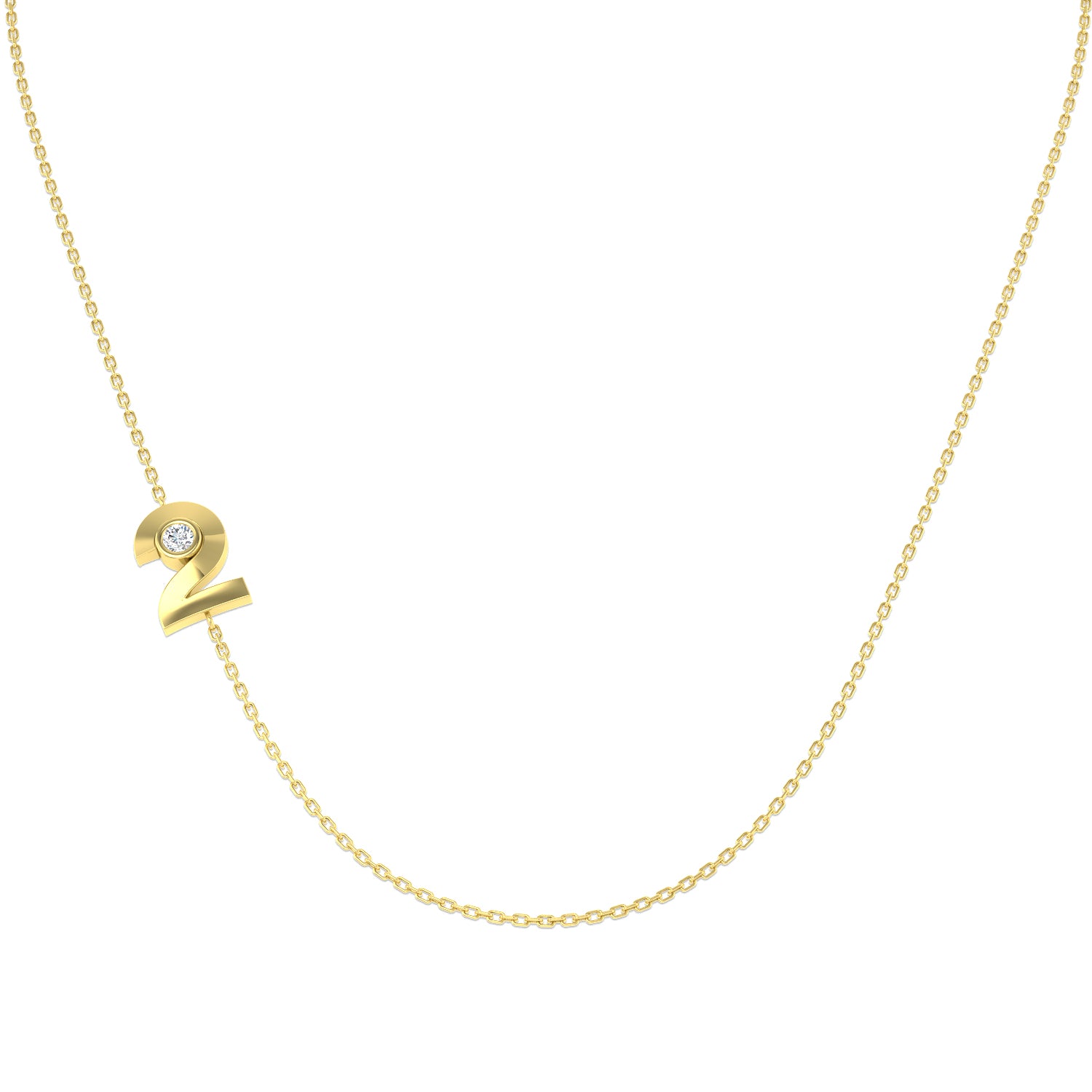 9ct Yellow Gold 0.07ct Laboratory Grown CVD Necklace