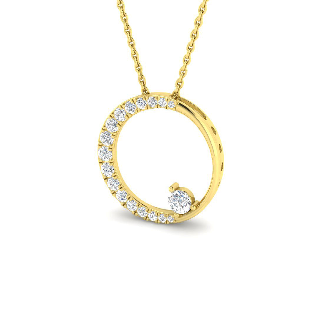 9ct Yellow Gold 0.36ct Laboratory Grown CVD Pendant
