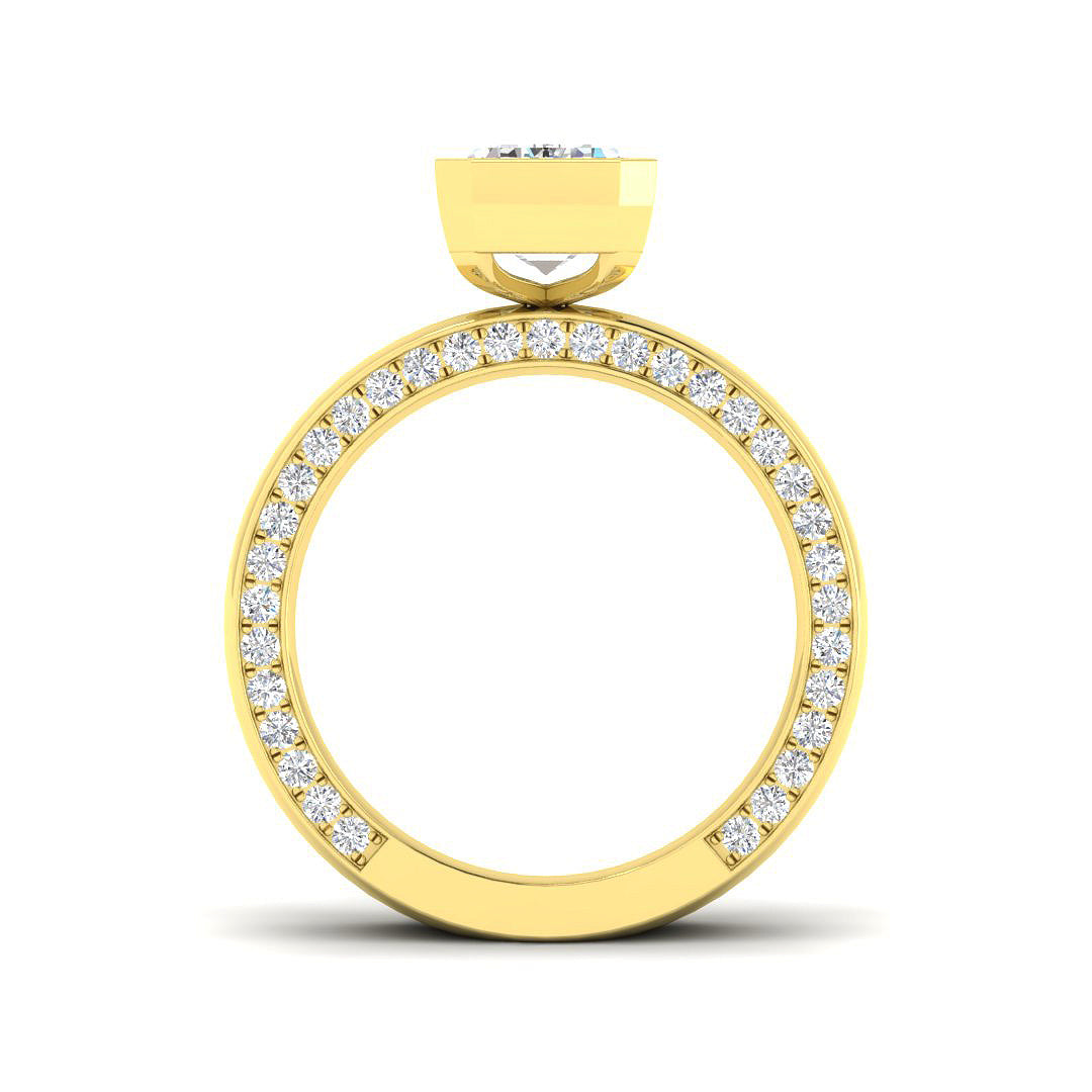9ct Yellow Gold 3.84ct E VS2 Laboratory Grown CVD Ring