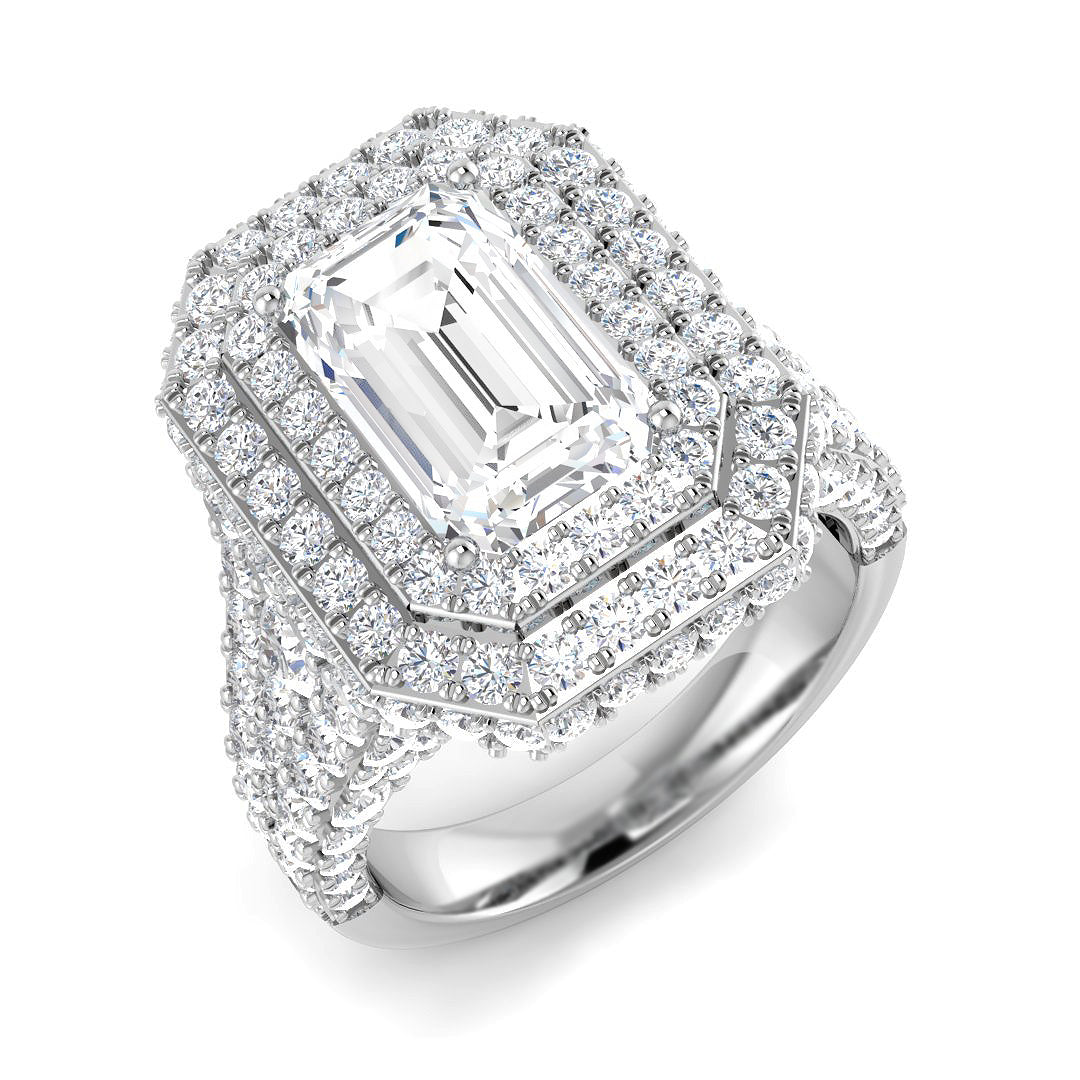9ct White Gold 6.74ct E VS2 Laboratory Grown CVD Ring
