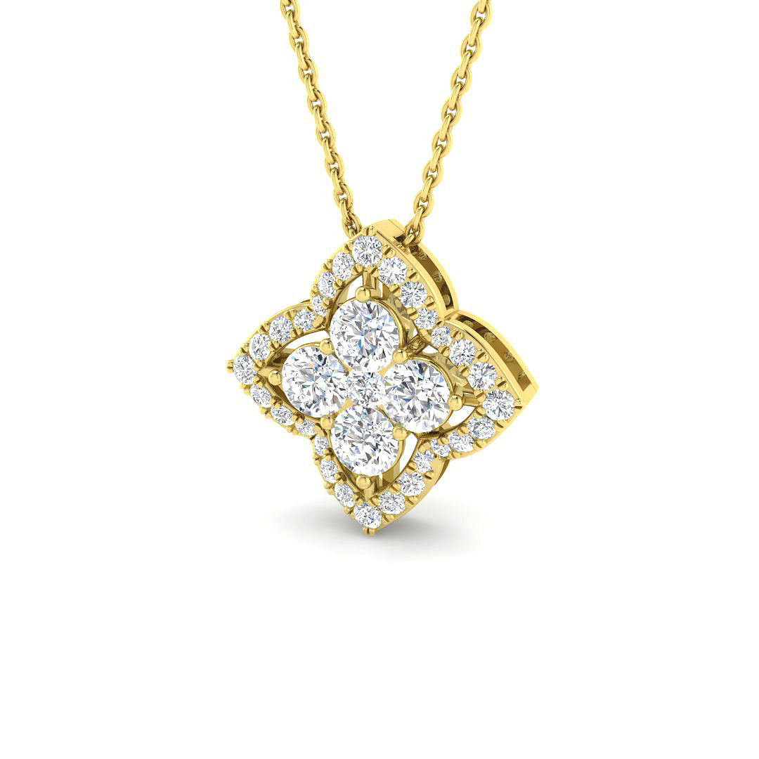 9ct Yellow Gold 0.95ct Laboratory Grown CVD Pendant