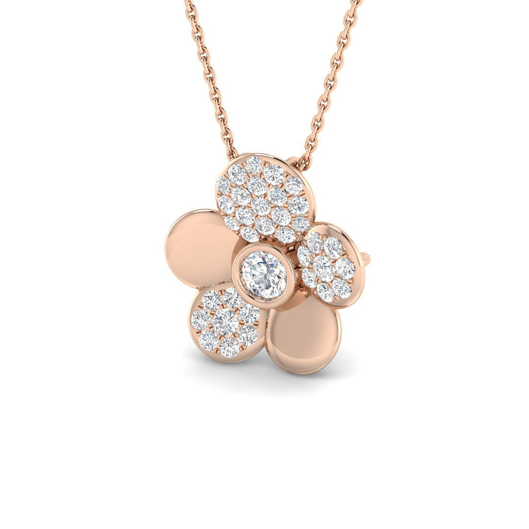 9ct Rose Gold 0.71ct G SI2 Diamond Pendant