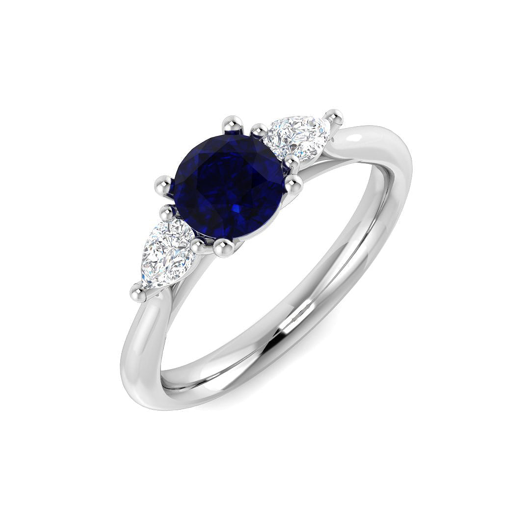 Platinum 0.85ct Blue Sapphire Ring