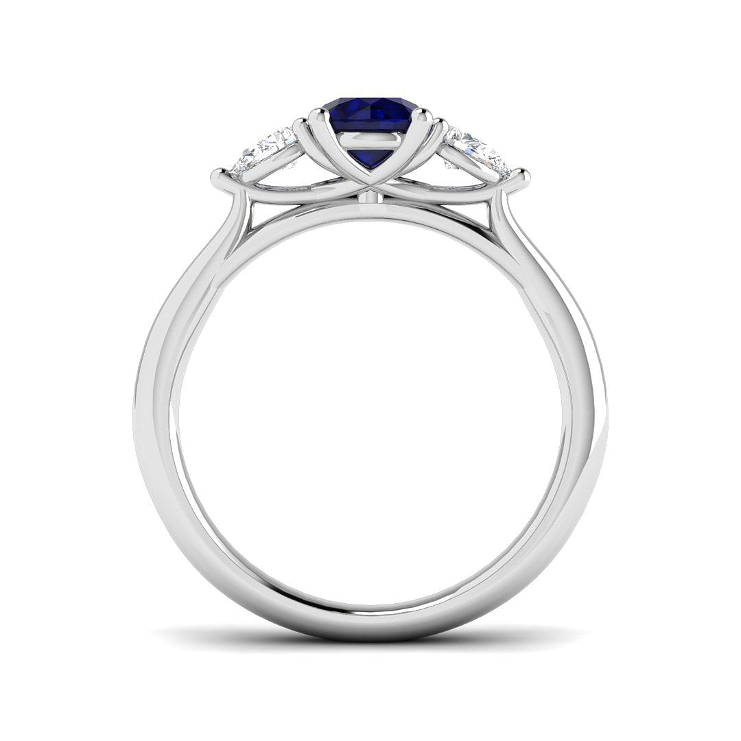 Platinum 0.85ct Blue Sapphire Ring