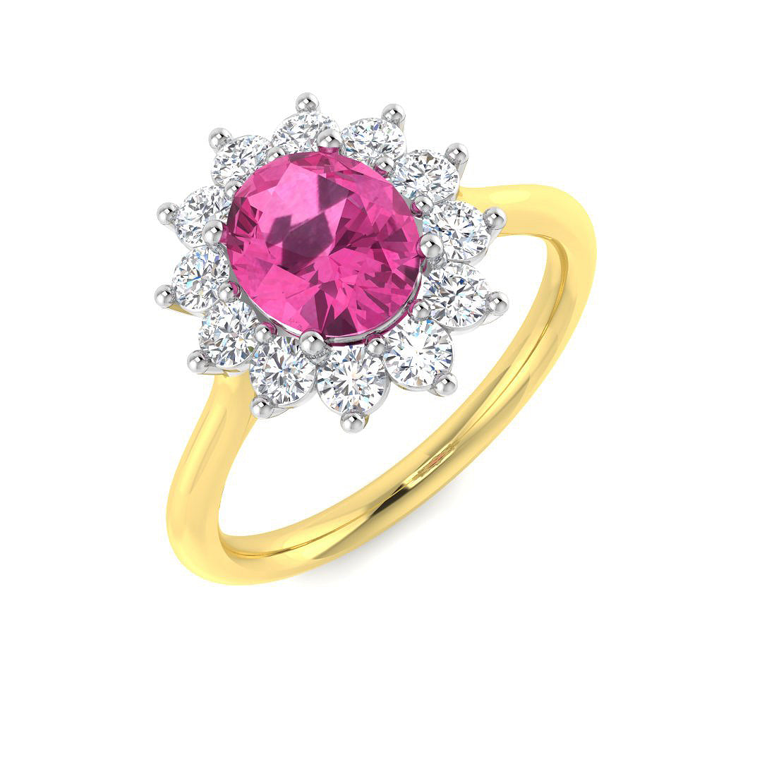 18ct Two-Tone Gold 1.65ct Pink Sapphire Ring