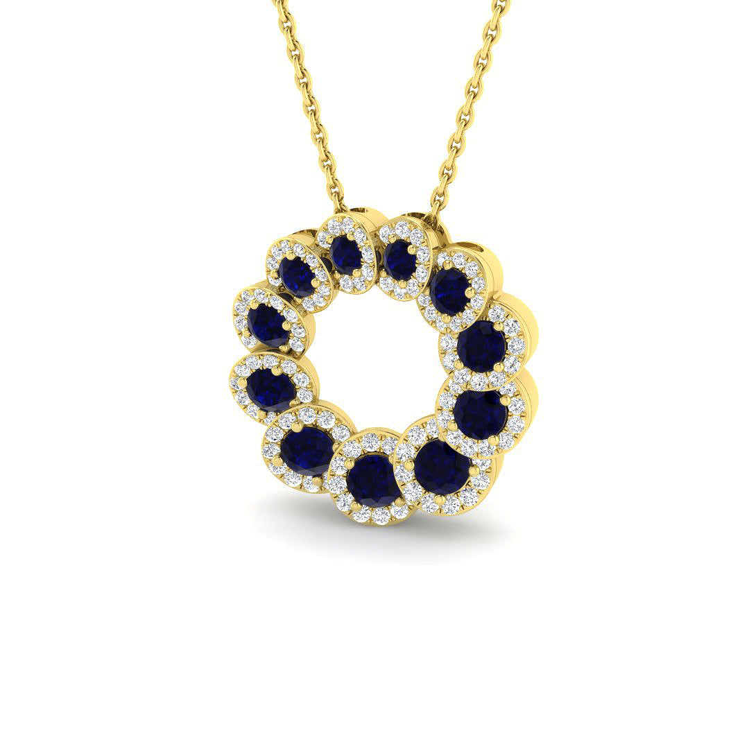 18ct Yellow Gold 1.16ct Blue Sapphire Pendant