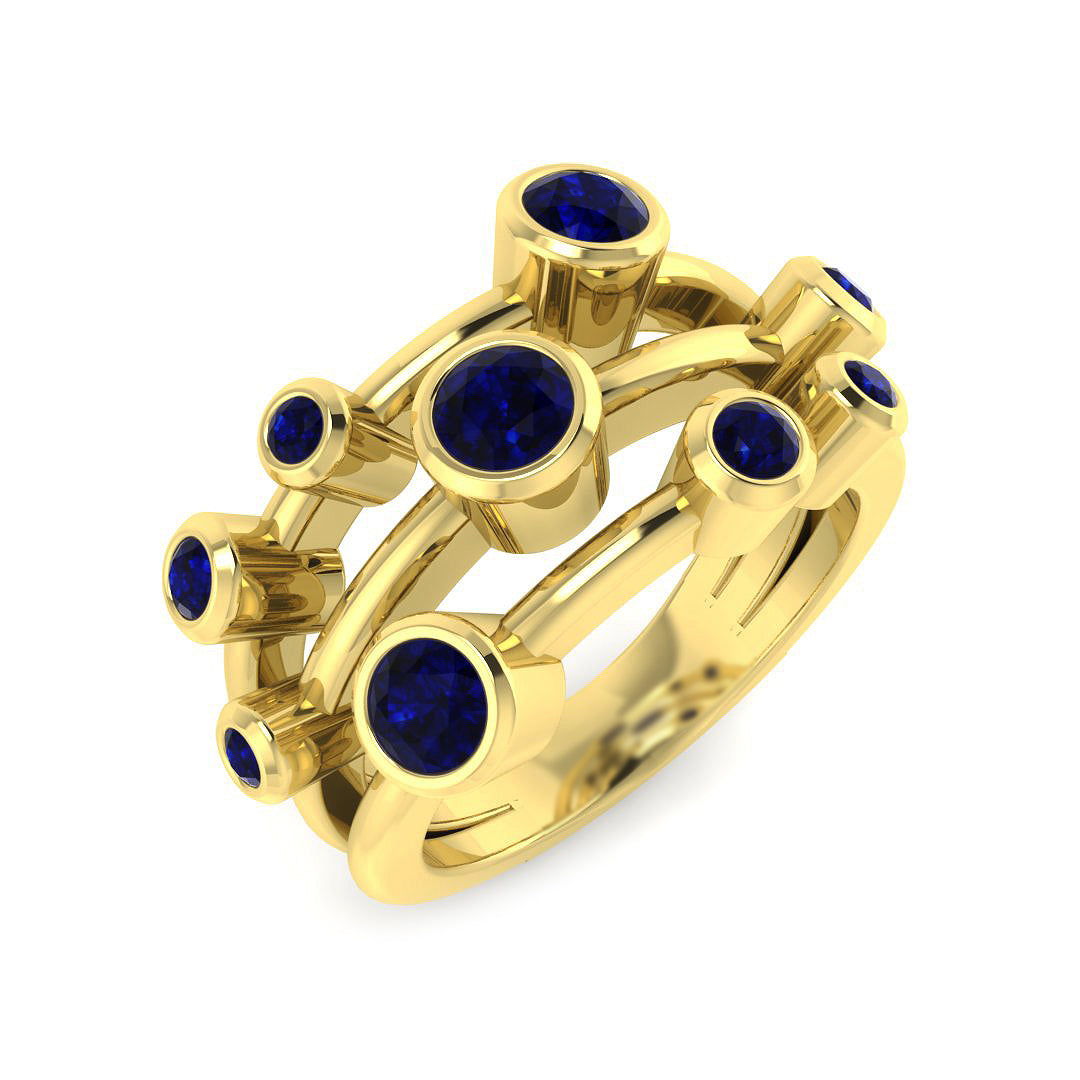 9ct Yellow Gold 1.20ct Blue Sapphire Ring