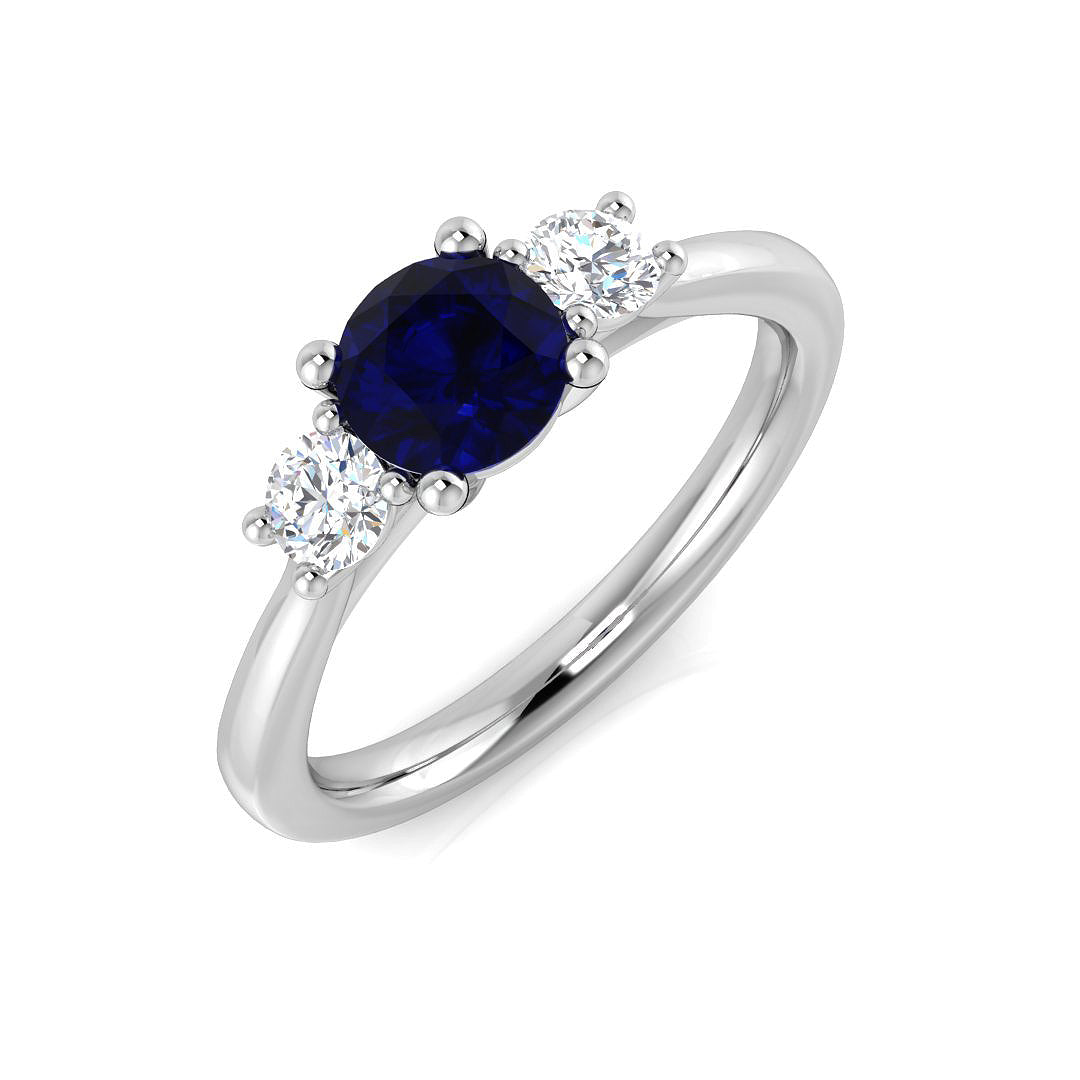 9ct White Gold 0.93ct Blue Sapphire Ring