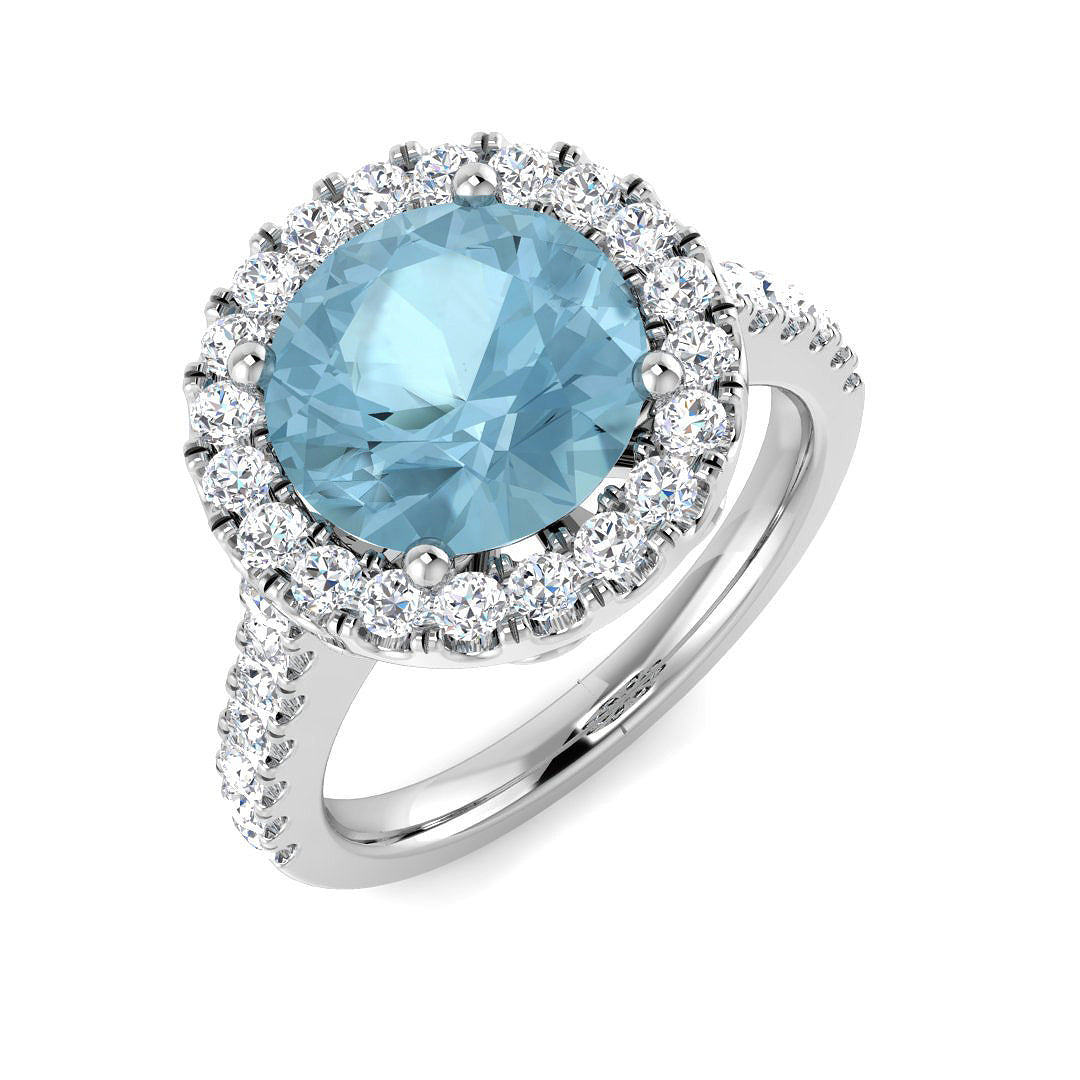 9ct White Gold 3.31ct Aquamarine Ring