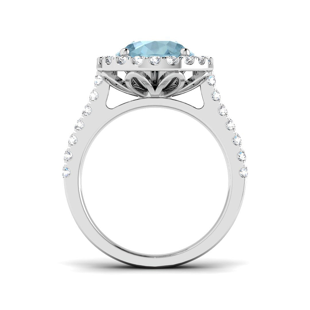 9ct White Gold 3.31ct Aquamarine Ring
