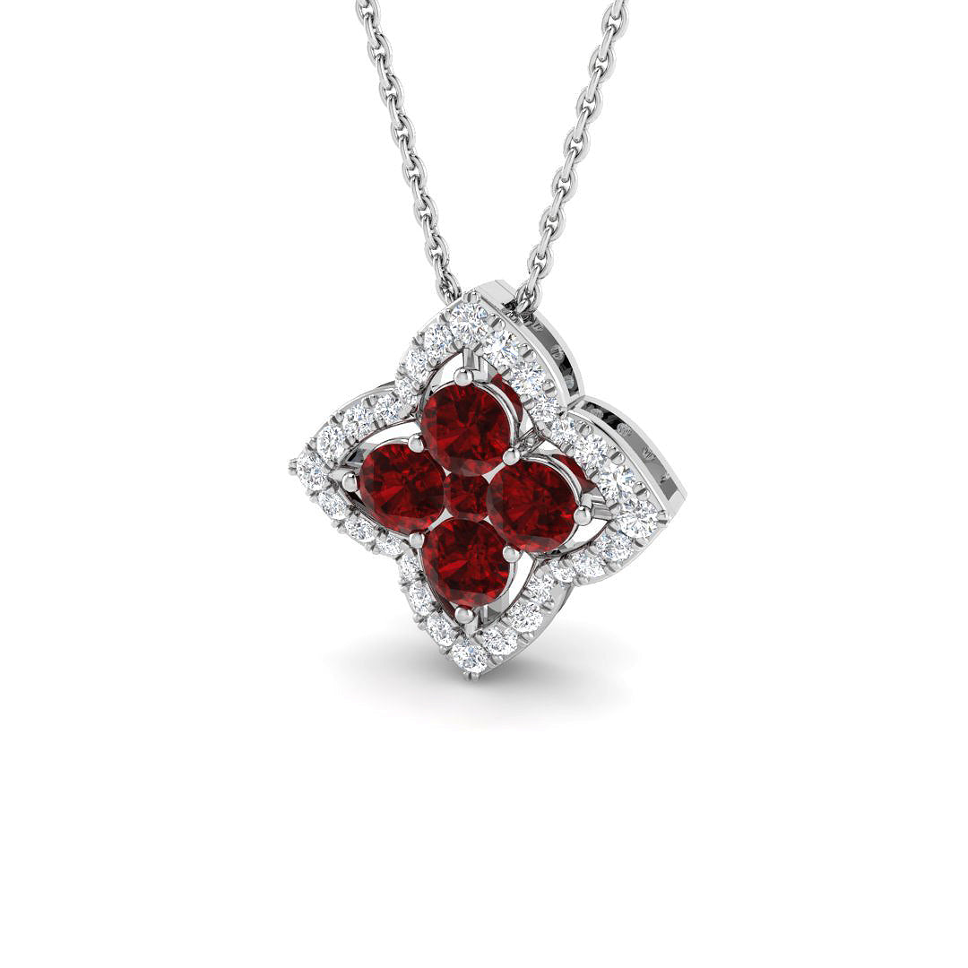 9ct White Gold 1.13ct Ruby Pendant