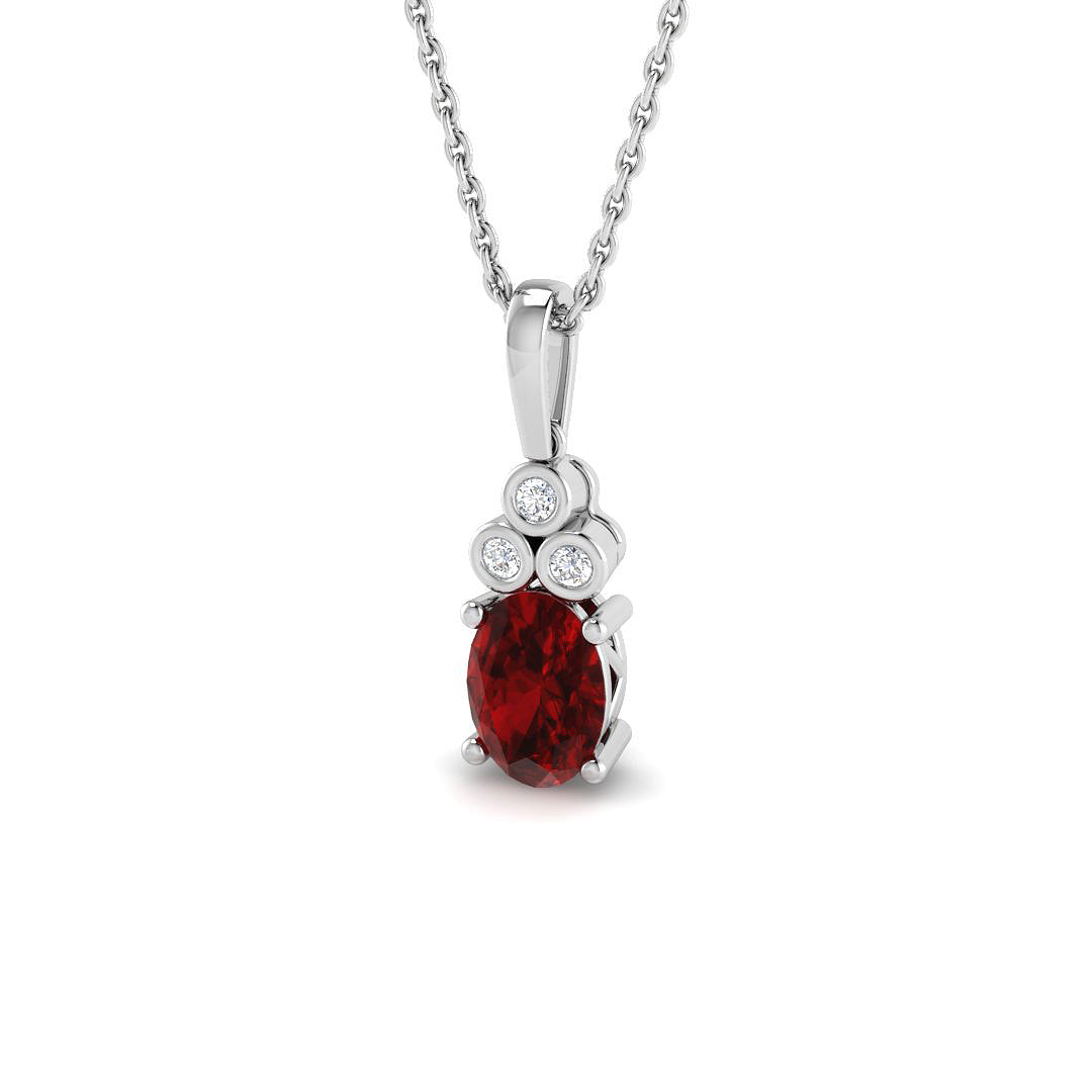 9ct White Gold 0.99ct Ruby Pendant
