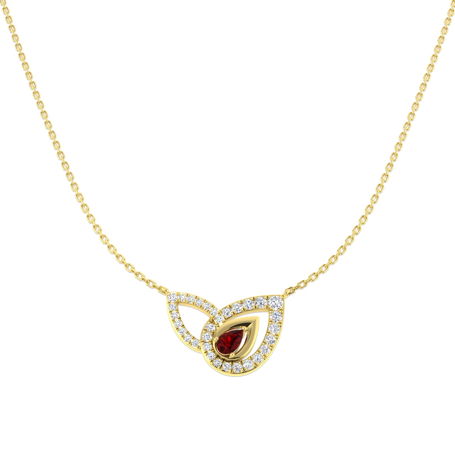 9ct Yellow Gold 0.71ct Ruby Necklace