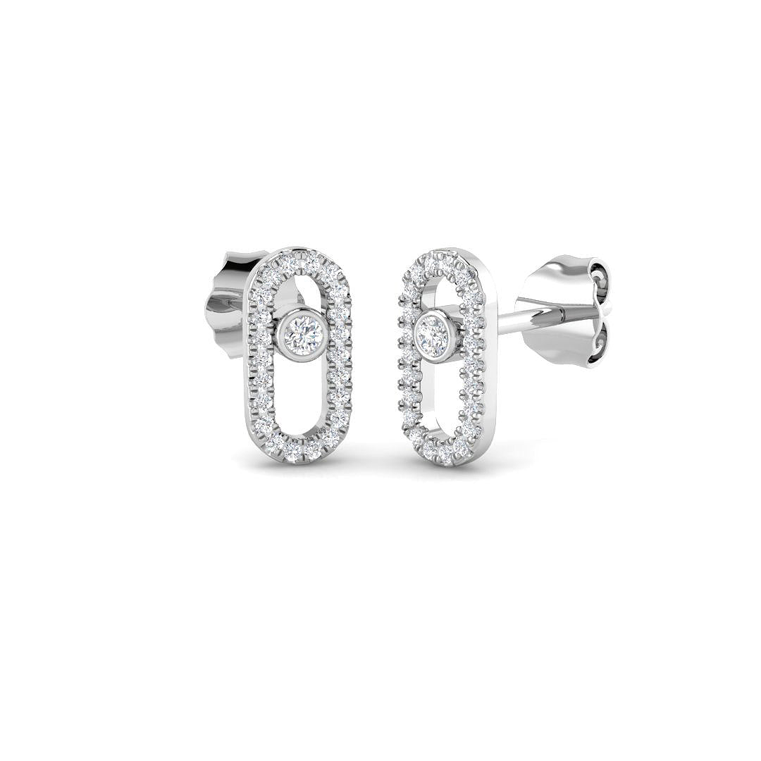 9ct White Gold 0.15ct Laboratory Grown CVD Earrings