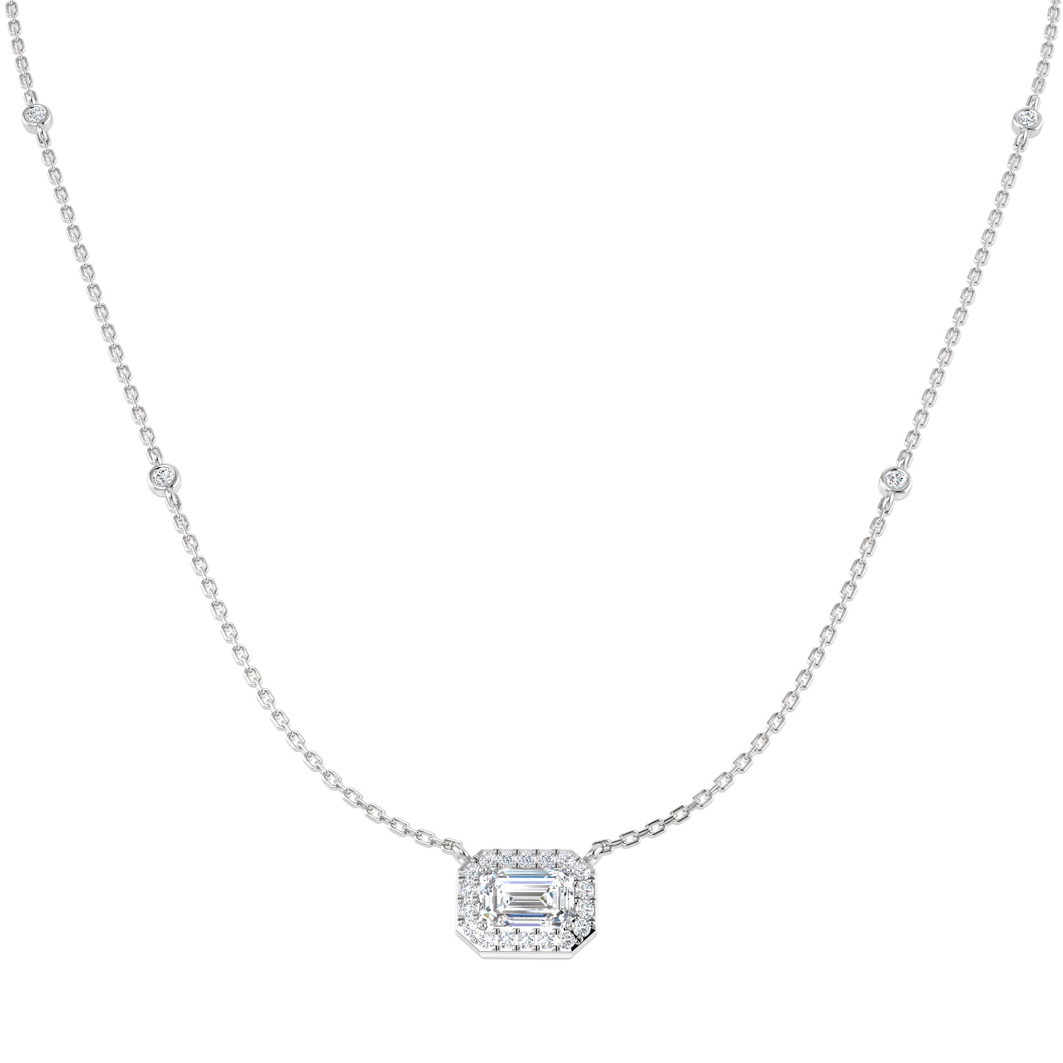 9ct White Gold 1.38ct E VS1 Laboratory Grown CVD Necklace