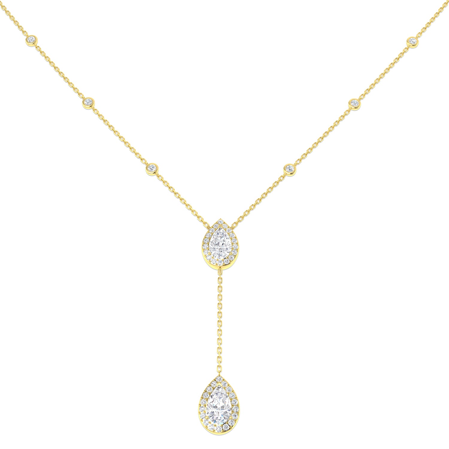 9ct Yellow Gold 2.61ct E VS2 Laboratory Grown CVD Necklace