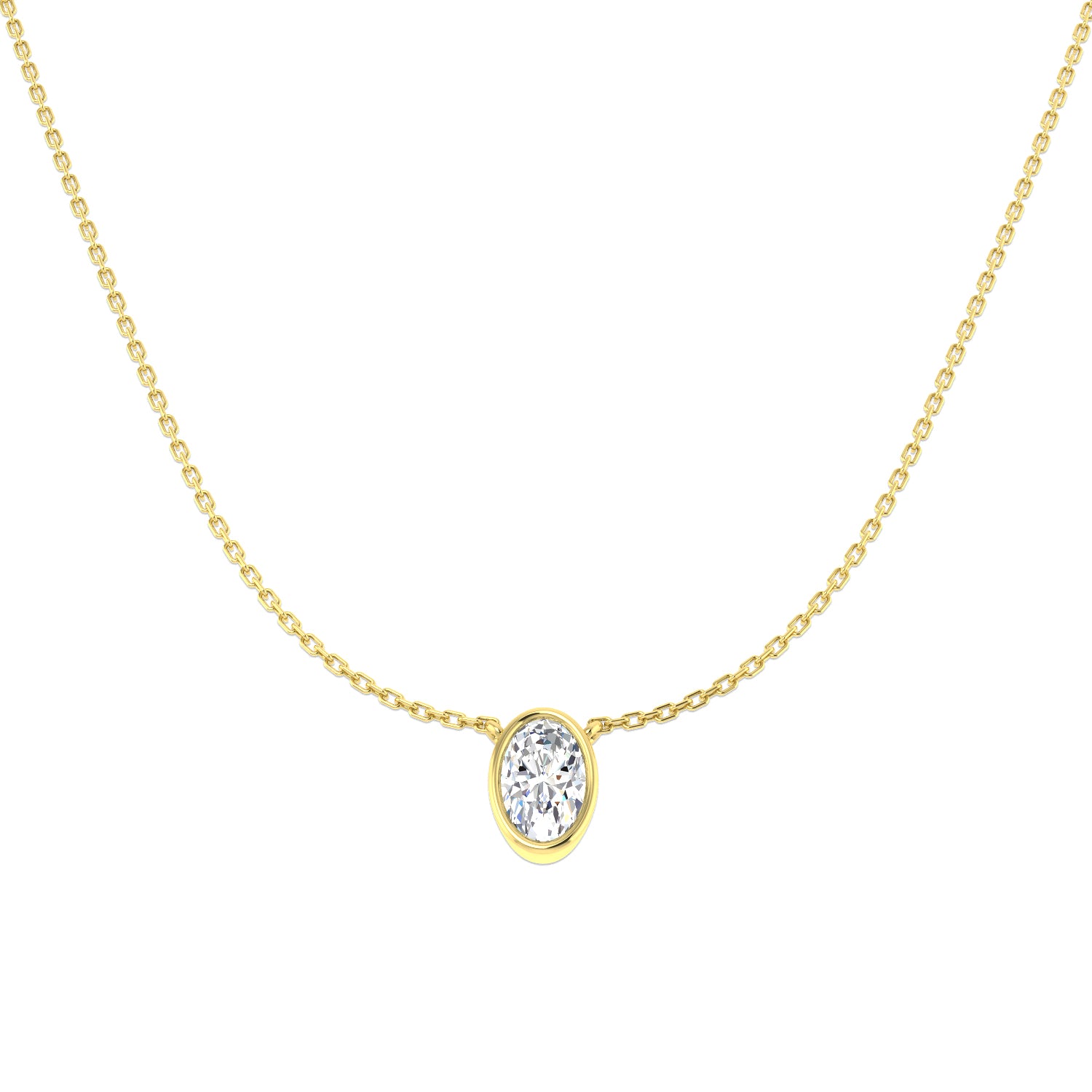 9ct Yellow Gold 1.00ct D VS1 Laboratory Grown CVD Necklace