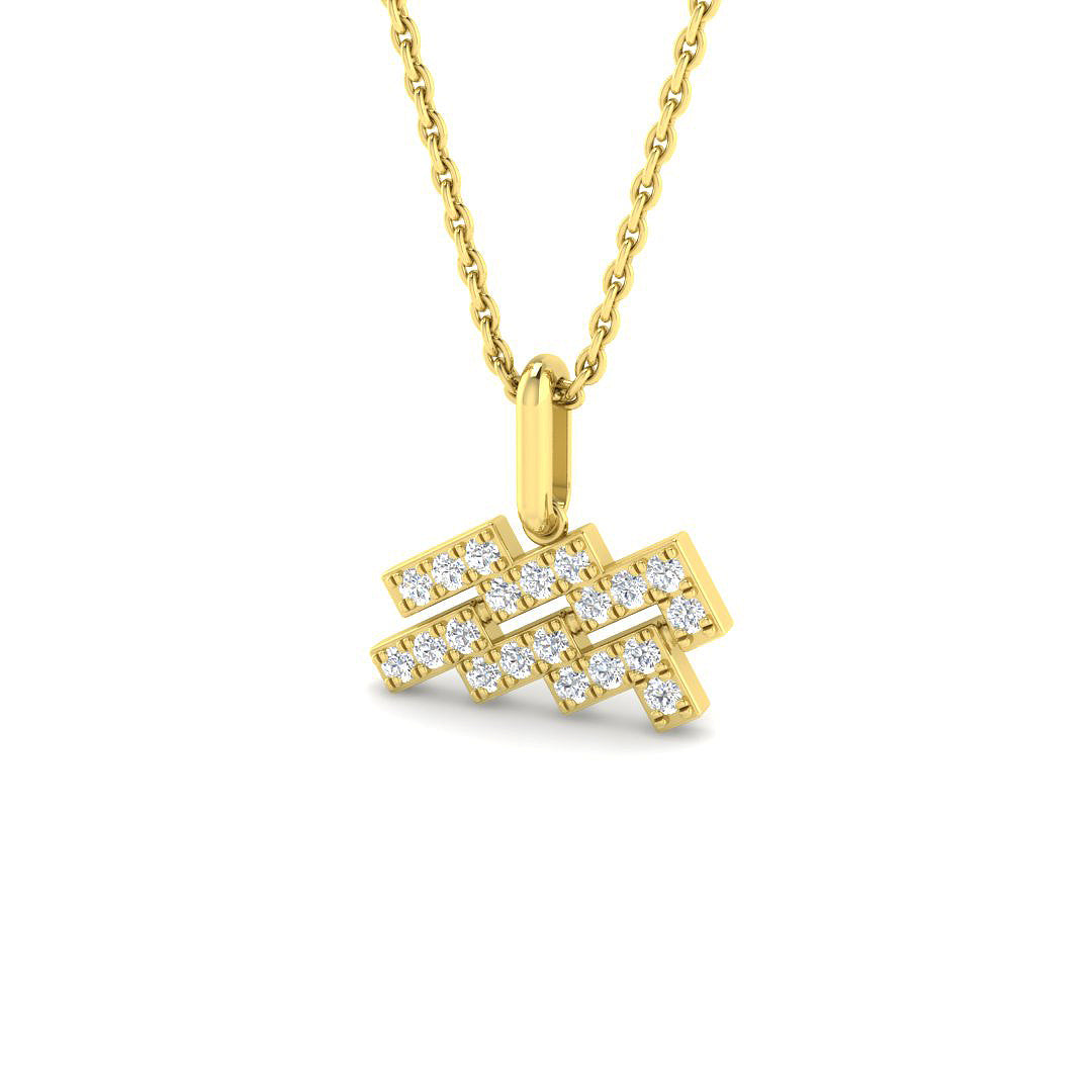 9ct Yellow Gold 0.19ct Laboratory Grown CVD Pendant