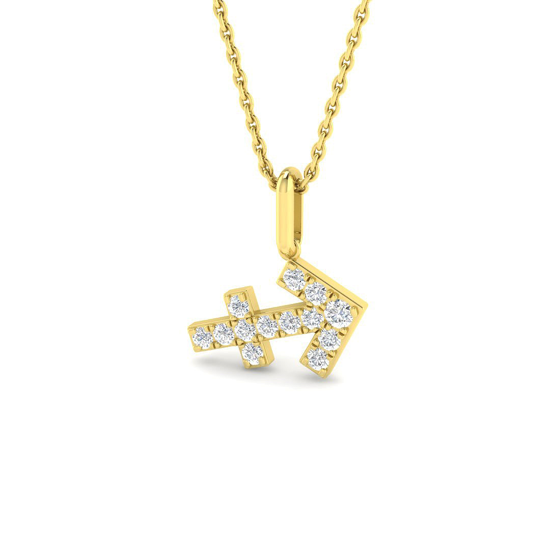 9ct Yellow Gold 0.23ct Laboratory Grown CVD Pendant