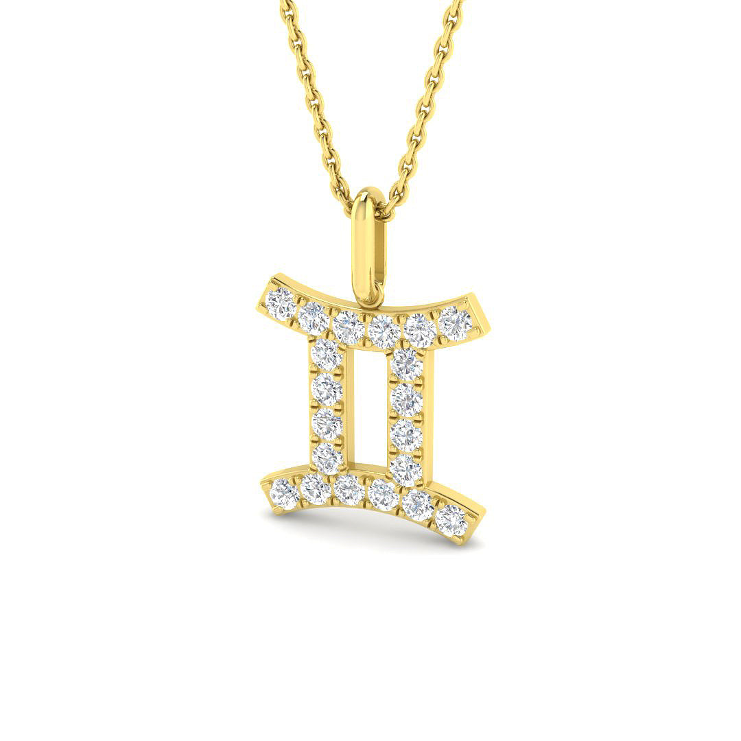 9ct Yellow Gold 0.42ct Laboratory Grown CVD Pendant