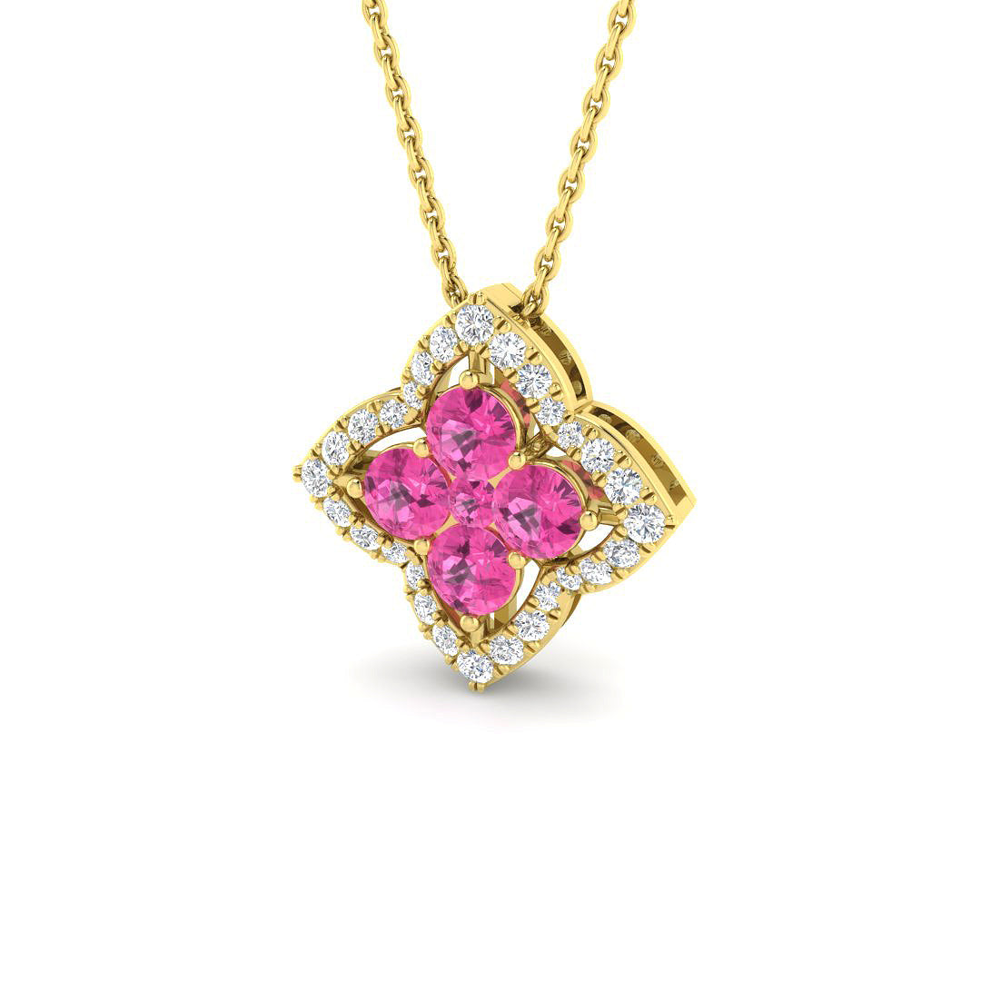 9ct Yellow Gold 1.16ct Pink Sapphire Pendant