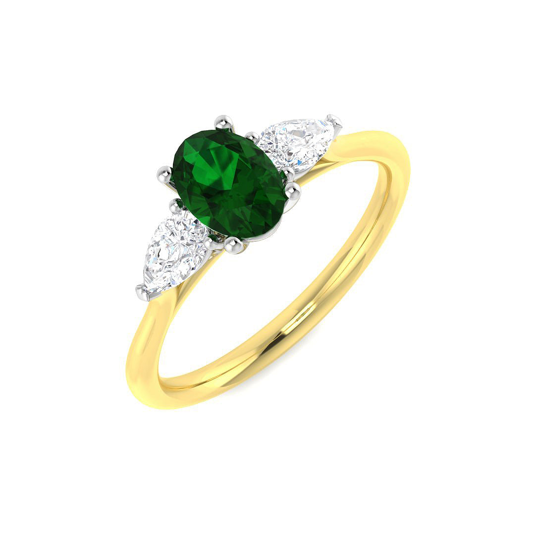 9ct Yellow Gold 0.94ct Emerald Ring