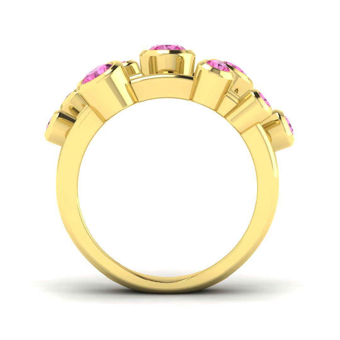 9ct Yellow Gold 1.10ct Pink Sapphire Ring