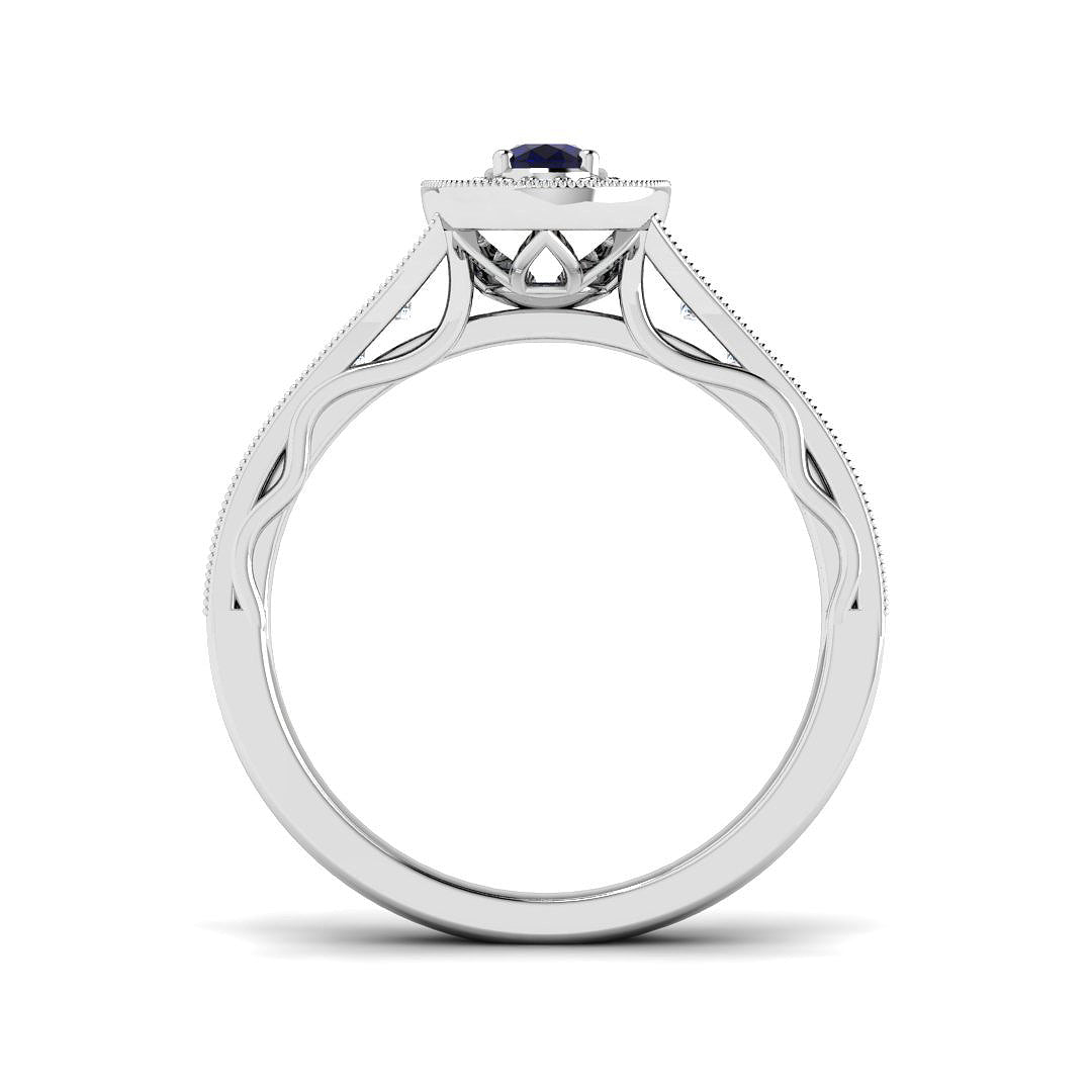 9ct White Gold 0.70ct Blue Sapphire Ring