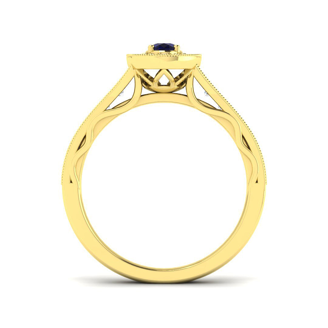9ct Yellow Gold 0.70ct Blue Sapphire Ring