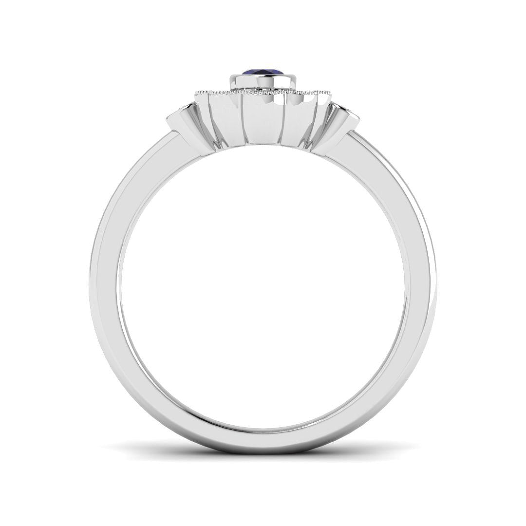 9ct White Gold 0.44ct Blue Sapphire Ring