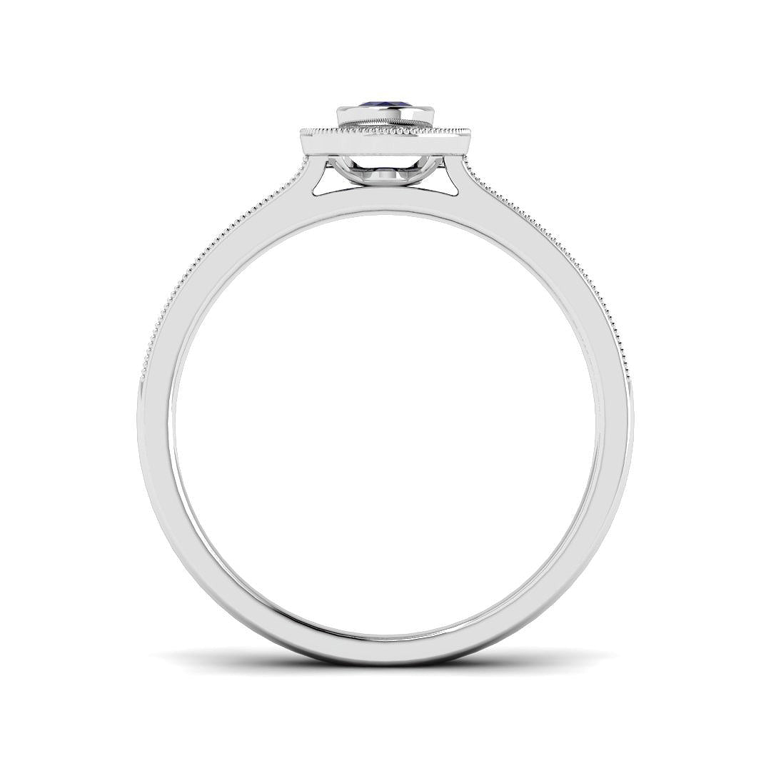 9ct White Gold 0.37ct Blue Sapphire Ring