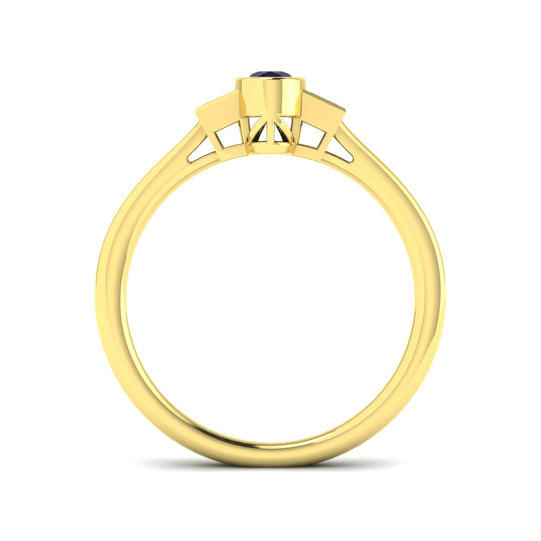 9ct Yellow Gold 0.33ct Blue Sapphire Ring