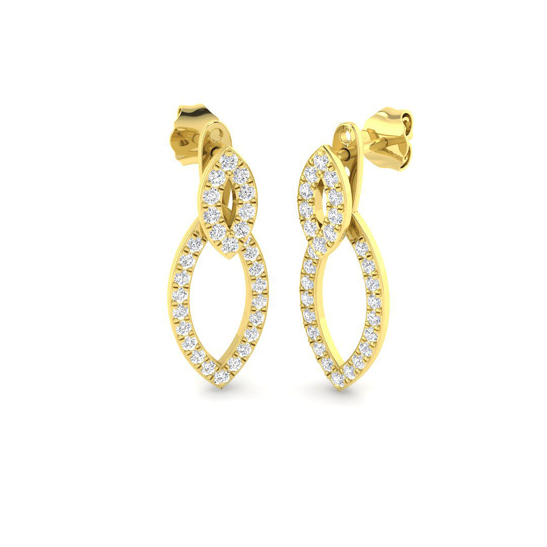 9ct Yellow Gold 0.61ct G SI2 Diamond Earrings