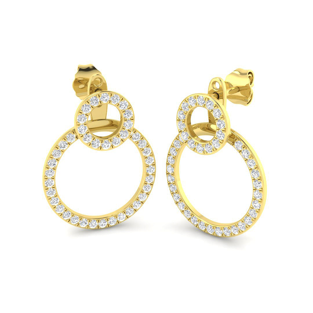 9ct Yellow Gold 0.80ct G SI2 Diamond Earrings