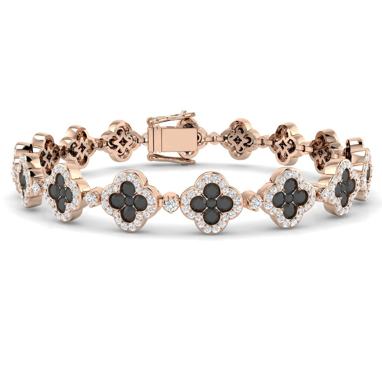 9ct Rose Gold 5.97ct Black Diamond Bracelet