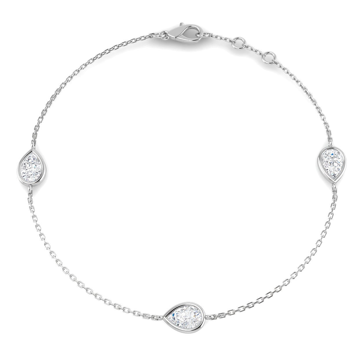 9ct White Gold 1.13ct Laboratory Grown CVD Bracelet