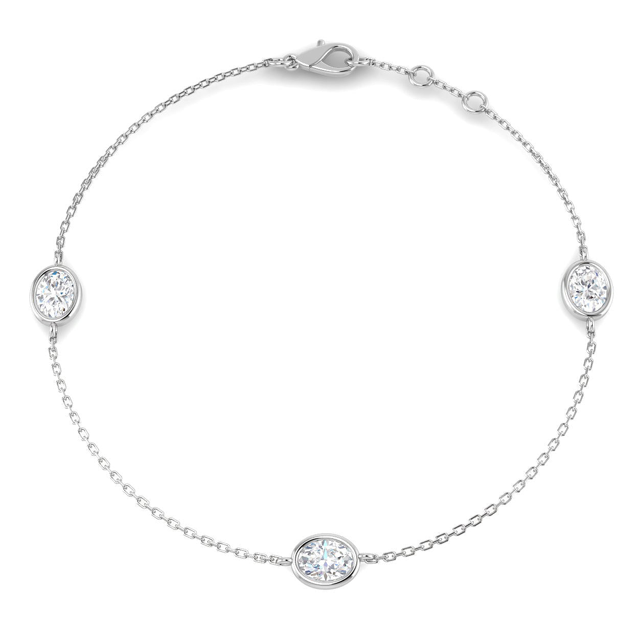 9ct White Gold 1.12ct Laboratory Grown CVD Bracelet
