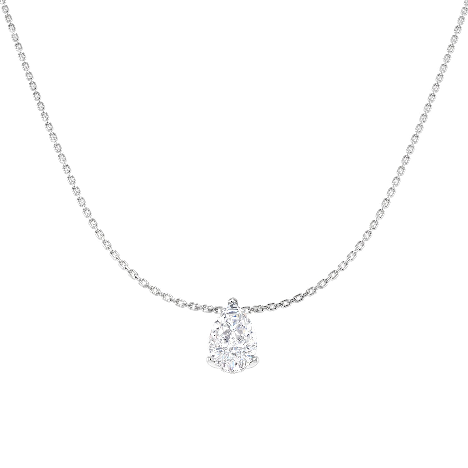 9ct White Gold 2.18ct E VS2 Laboratory Grown CVD Necklace