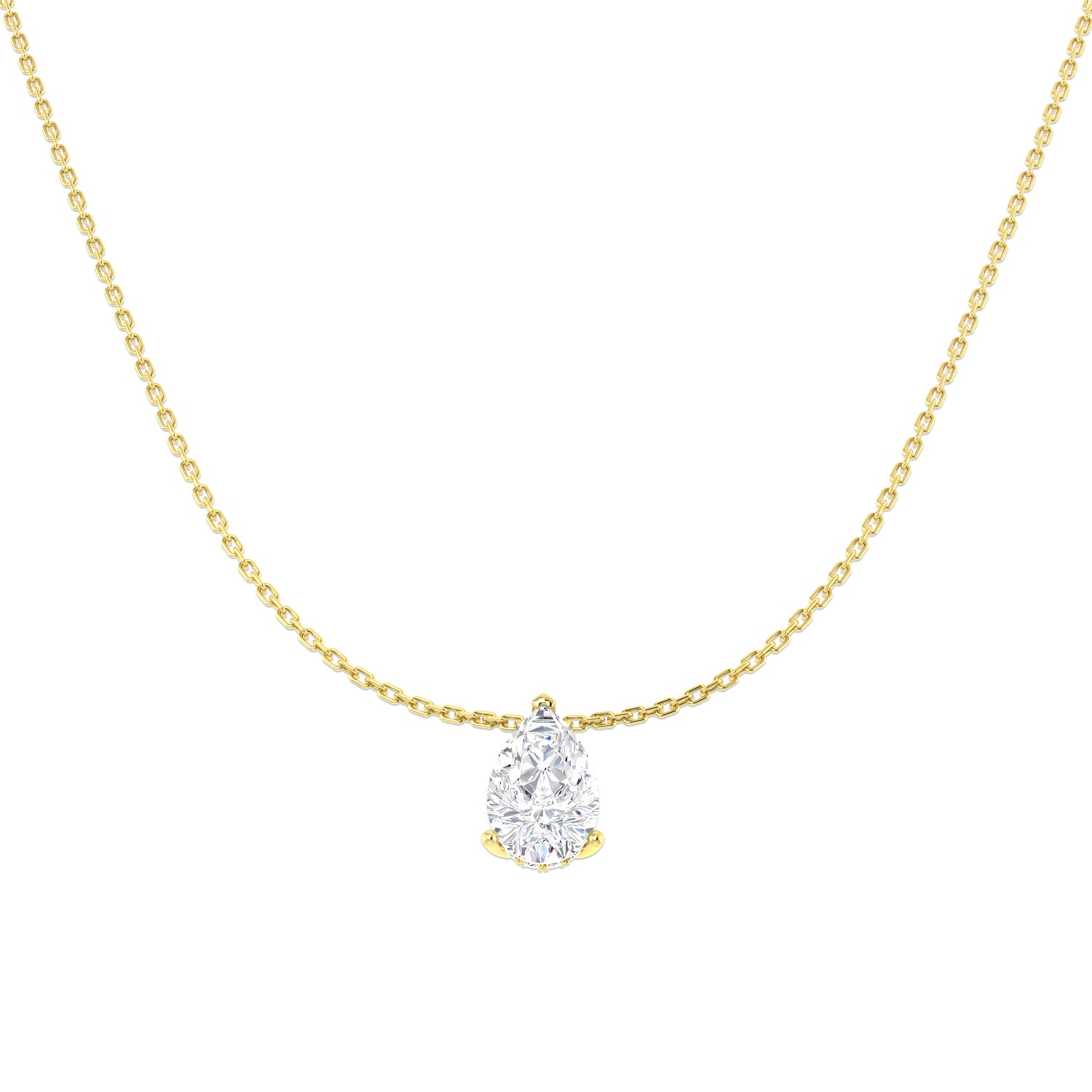 9ct Yellow Gold 2.15ct D VS2 Laboratory Grown CVD Necklace