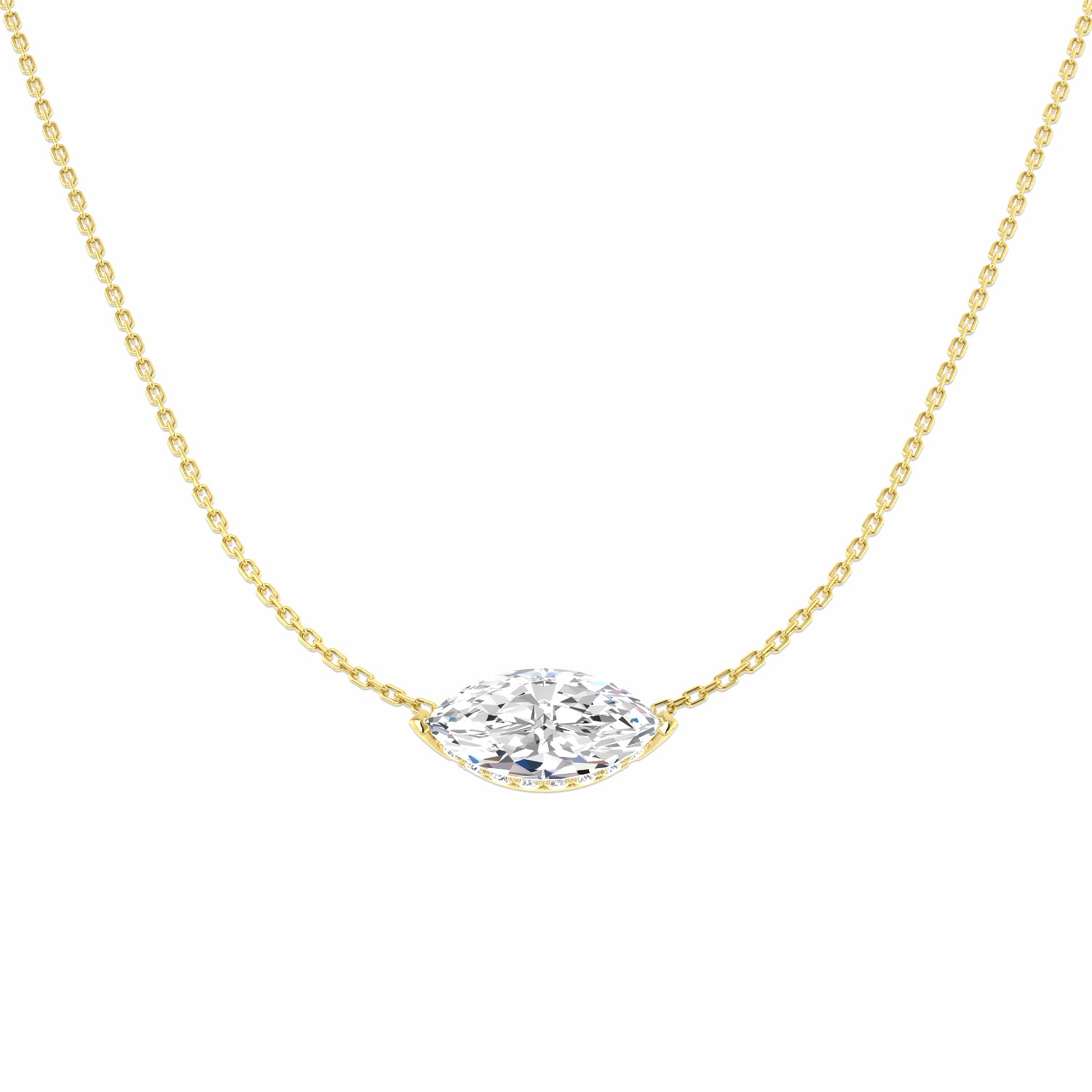 9ct Yellow Gold 3.31ct E VS2 Laboratory Grown CVD Necklace