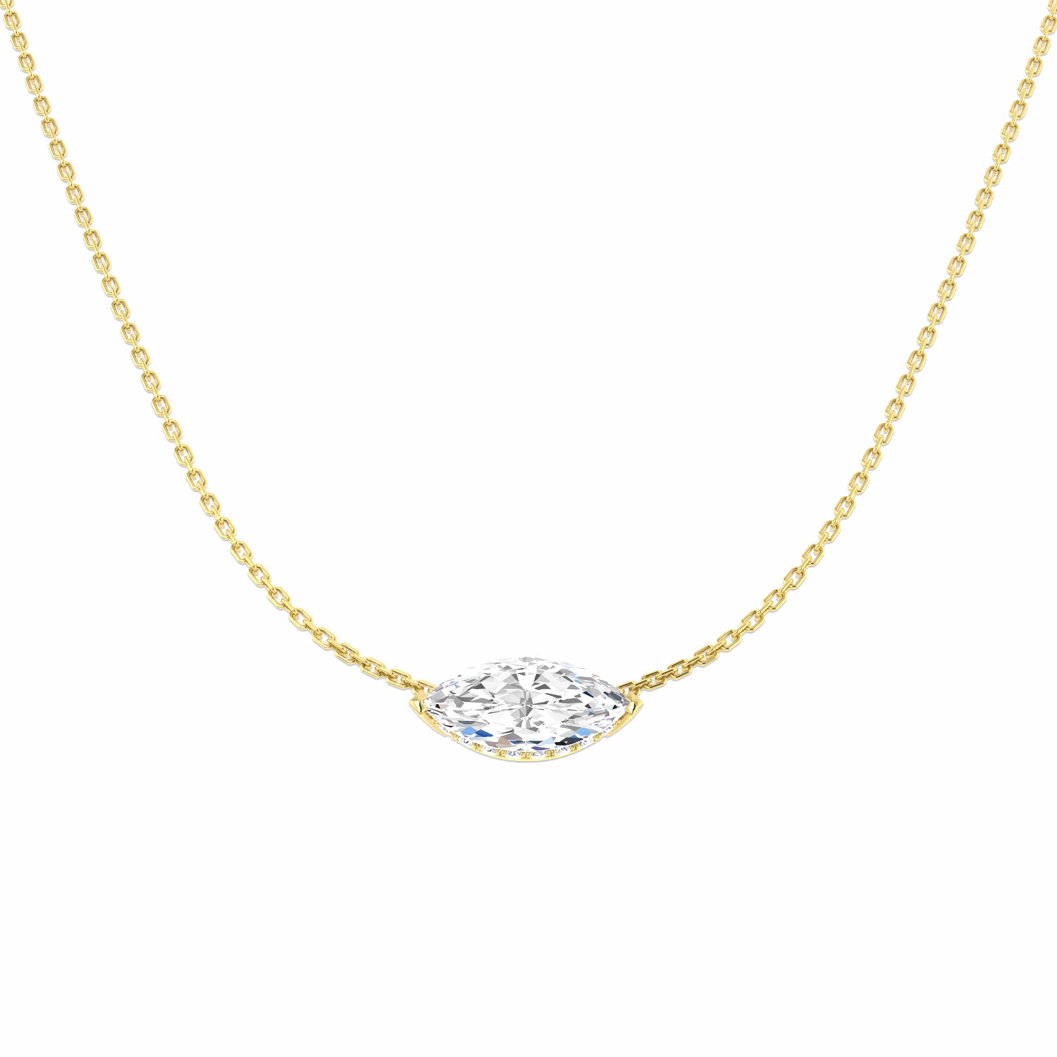 9ct Yellow Gold 2.25ct E VS1 Laboratory Grown CVD Necklace