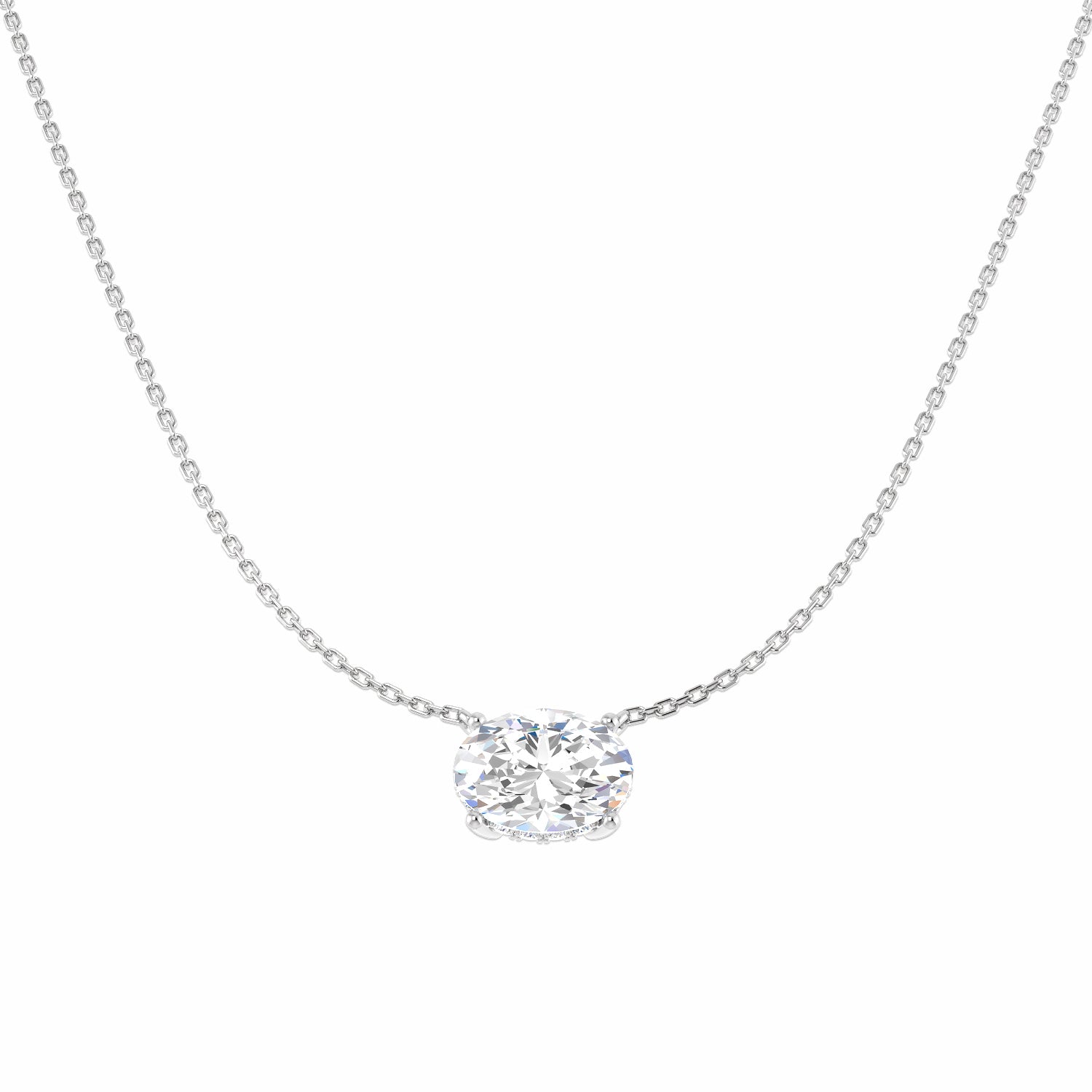9ct White Gold 3.23ct D VS2 Laboratory Grown CVD Necklace