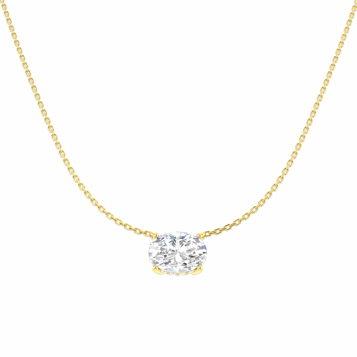 9ct Yellow Gold 3.24ct D VS2 Laboratory Grown CVD Necklace