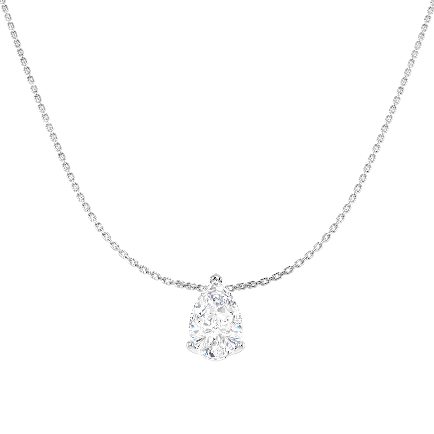 9ct White Gold 3.26ct E VS2 Laboratory Grown CVD Necklace