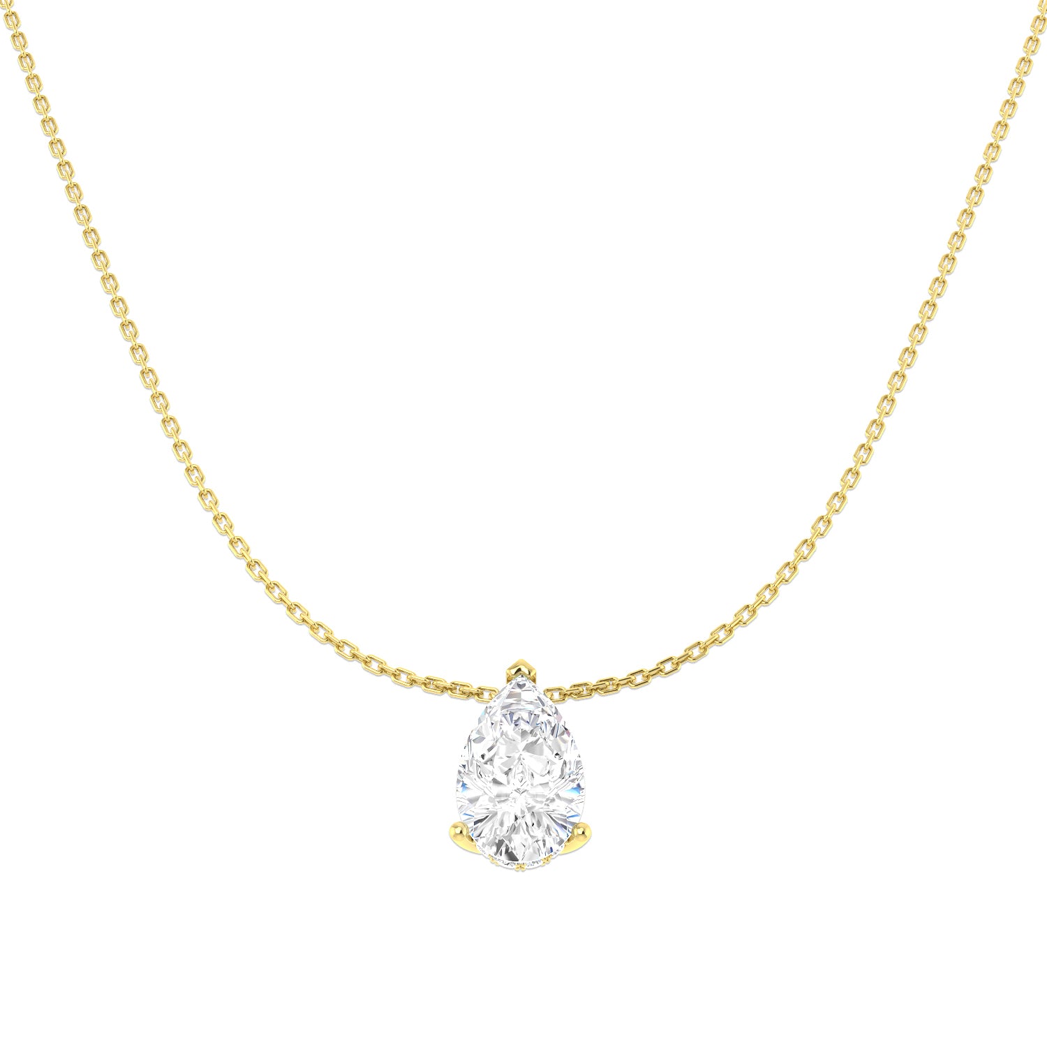 9ct Yellow Gold 3.25ct E VS2 Laboratory Grown CVD Necklace